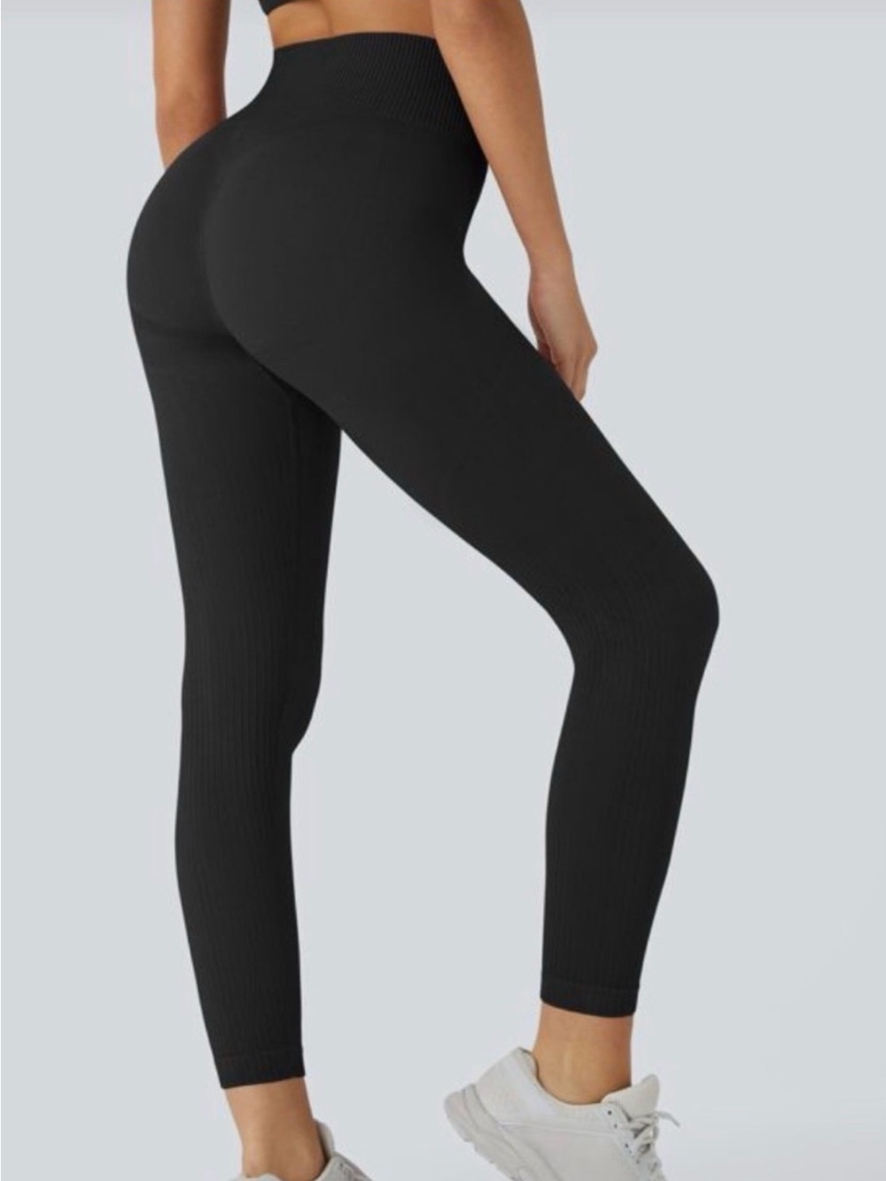 Halara Leggings Size XS Ribbed High Rise Black NEW With Tags